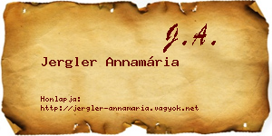 Jergler Annamária névjegykártya